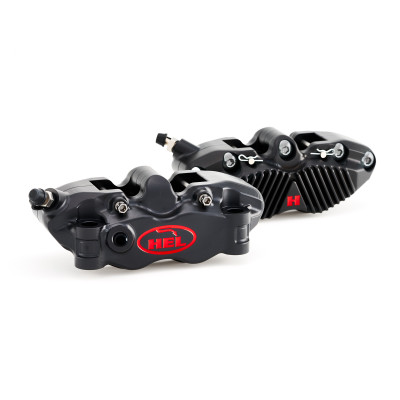 HEL V2 100mm Solid Billet 4 Piston Front Radial Brake Calipers with Finned Back
