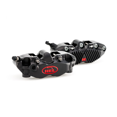 HEL V2 108mm Solid Billet 4 Piston Front Radial Brake Calipers with Finned Back