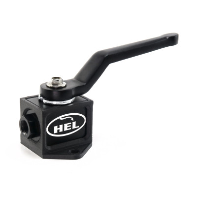 HEL Hydraulic Brake Line Lock with 1/8" NPT Outlets and optional Horizontal Lever Cage Bracket 